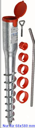 Das kleinste Schraubfundament mit Exzenter für verschiedene Rohrdurchmesser