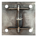 Die Ankerplatte Quadrat ist mit starken Verstrebungen verschweißt um Verwerfungen der Platte zu vermeiden und die Last gleich mäßig zu verteilen.