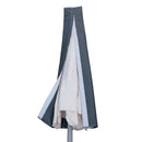 Sonnenschirmhülle aus LKW-Plane wetterfest und gut geschützt im Aussenbereich